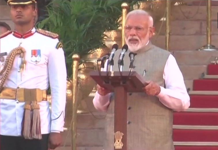PM Modi taking oath
