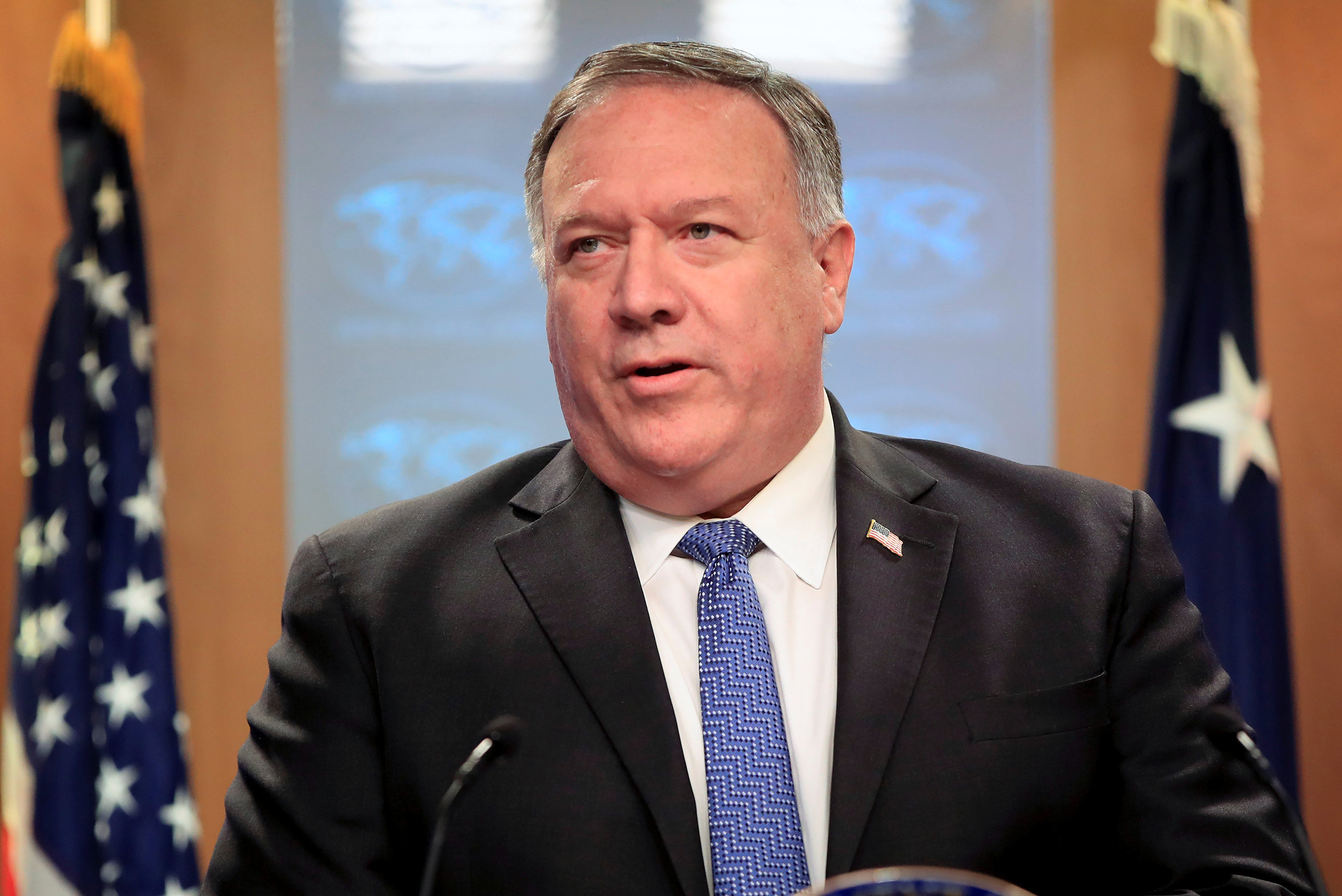 Image: U.S. Secretary of State Pompeo attends a news conference in Washington