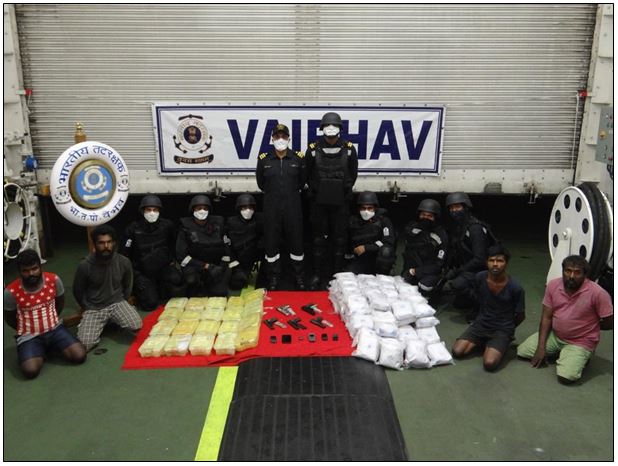 Pak drug haul: Coast Guard arrest six, seize SL boat, heroin, and drugs