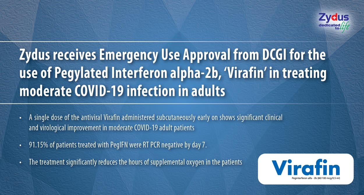 Covid-19: Zydus Cadila gets DCGI’s EUA for anti-viral drug ‘Virafin’