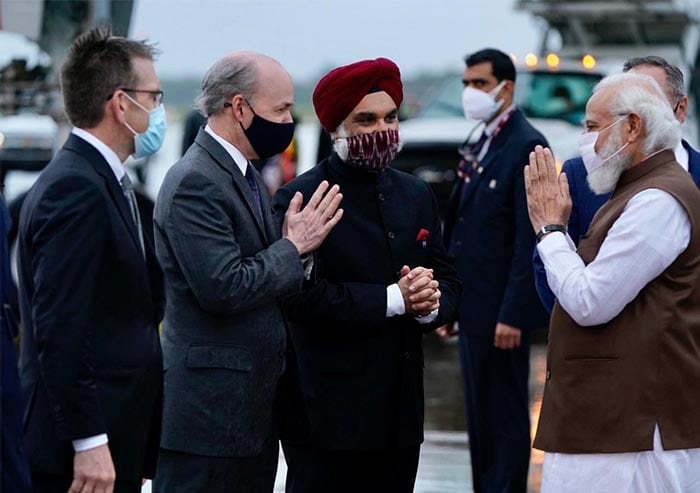 अमेरिका पहुंचने पर प्रधानमंत्री नरेंद्र मोदी का जोरदार स्वागत