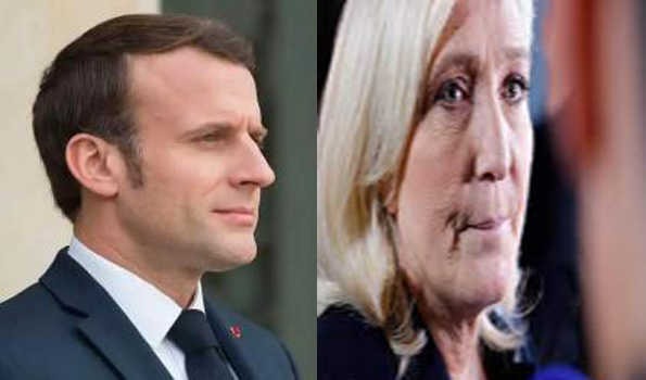 फ्रांस के राष्ट्रपति मैक्रों ने मरीन ली पेन के ऊपर हासिल की 14 अंक की बढ़त