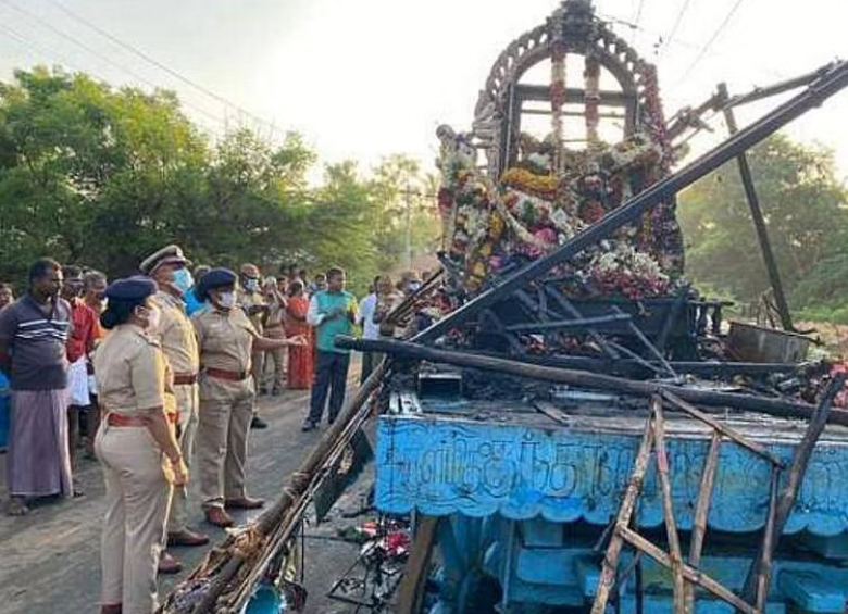 तमिलनाडु : तंजावुर में मंदिर की रथ यात्रा के दौरान करंट से दो बच्चों समेत 11 लोगों की मौत