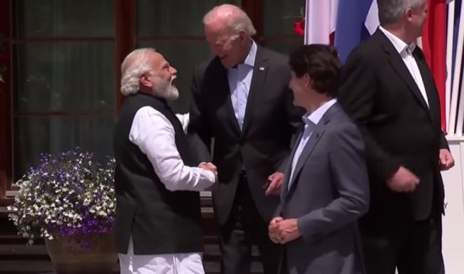 जी-7 समिट में दिखा दिलचस्प नजारा : पीएम मोदी से मिलने के लिए खुद चलकर आए जो बाइडेन