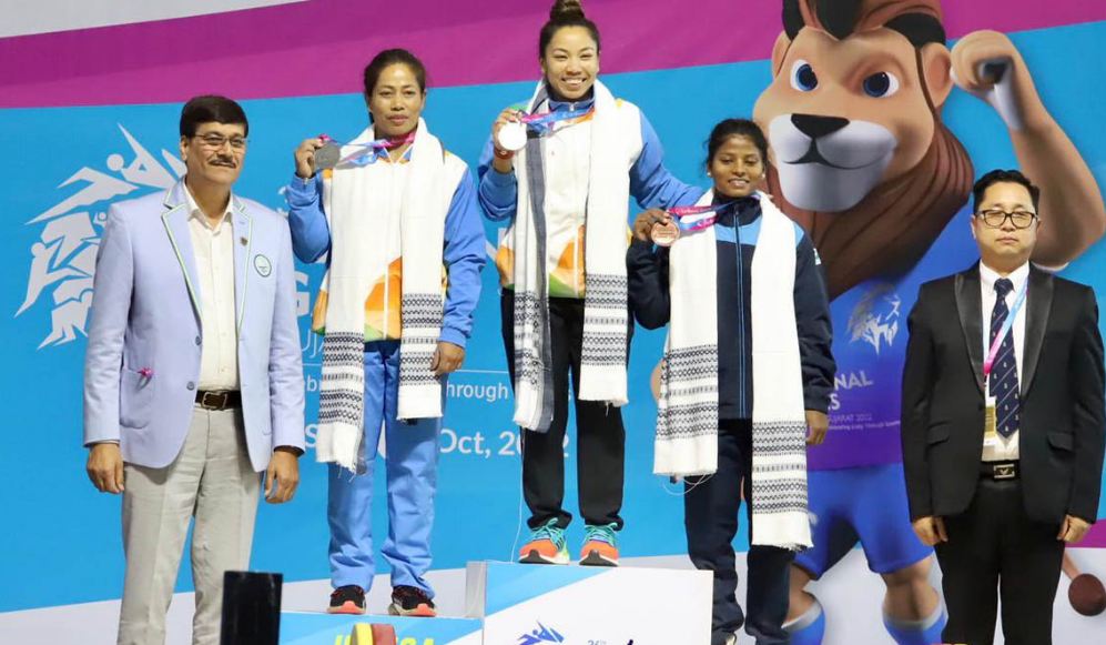 राष्ट्रीय खेल : मीराबाई चानू ने भारोत्तोलन के 49 किग्रा वर्ग में जीता स्वर्ण पदक