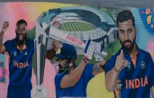 टी20 विश्व कप : भारत-पाक मैच से पहले क्रिकेटीय रंग में रंगीं मेलबर्न की गलियां, दीवारों पर बनाई टीम इंडिया की पेंटिंग