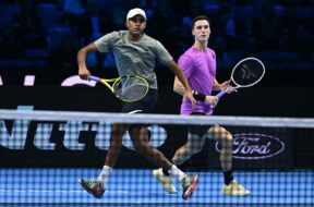 Rajeev Ram and Joe Salisbury in action. PHOTO CREDIT-Corinne Dubreuil, ATP Tour