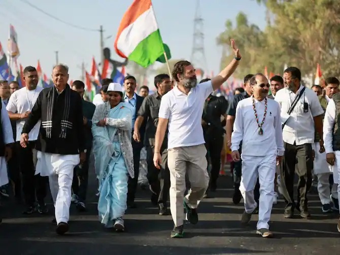 राजस्थान : एक दिन विश्राम के बाद कालाखो से फिर हुई शुरू राहुल गांधी की भारत जोड़ो यात्रा