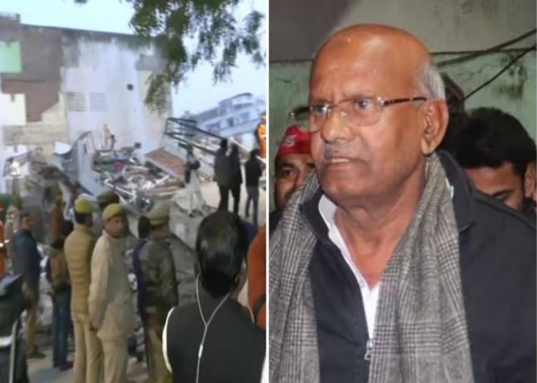 यूपी : लखनऊ बहुमंजिला इमारत हादसे में पूर्व मंत्री और सपा नेता शाहिद मंजूर का बेटा हिरासत में