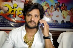 Patna: Actor Khesari Lal Yadav at a press conference during the promotions of their upcoming film “Sangharsh”, in Patna on Aug 20, 2018. (Photo: IANS)