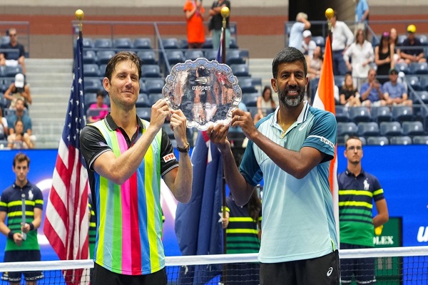 यूएस ओपन टेनिस : रोहन बोपन्ना व मैथ्यू एब्डेन को उपजेता ट्रॉफी, राजीव राम व सैलिसबरी लगातार तीसरी बार चैम्पियन