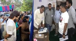 तेलंगाना विधानसभा चुनाव के लिये मतदान शुरू, बीआरएस नेता के कविता और अल्लू अर्जुन ने डाला वोट