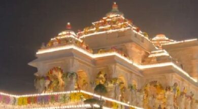 राम मंदिर की भव्य सजावट