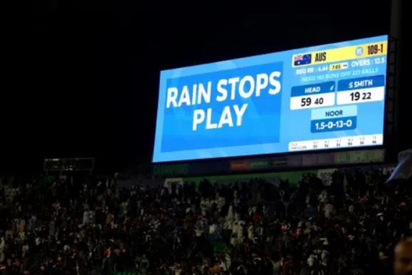 ICC चैम्पियंस ट्रॉफी : ऑस्ट्रेलिया सेमीफाइनल में, अफगानिस्तान के खिलाफ मैच बारिश ने बीच में रद कराया