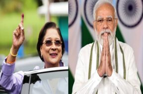 कमला प्रसाद बिसेसर व पीएम मोदी