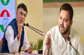 पवन खेड़ा व तेजस्वी यादव