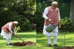 पीएम मोदी ने किया पौधारोपण