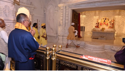 भूटान के प्रधानमंत्री राम मंदिर का दर्शन करने पहुंचे अयोध्या, मंत्री सूर्य प्रताप शाही ने किया स्वागत