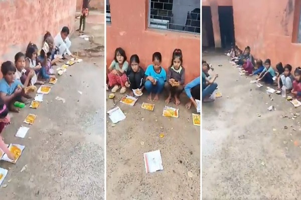 मध्य प्रदेश : श्योपुर के सरकारी स्कूल में अखबार पर खाना खाने वाले बच्चों को मिलीं स्टील की प्लेटें, वायरल वीडियो के बाद एक्शन