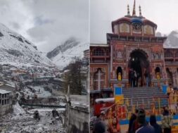 बदरीनाथ में सीजन की पहली बर्फबारी