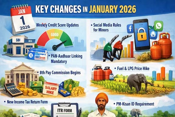 8वें वेतन आयोग से लेकर क्रेडिट स्कोर तक…नव वर्ष 2026 के पहले दिन होंगे कई बदलाव