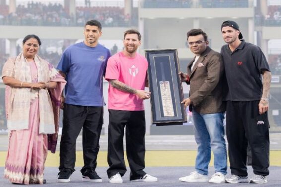 लियोनेल मेसी का दिल्ली में सम्मान