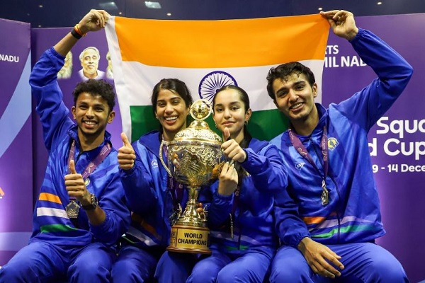 भारत ने पहली बार स्क्वॉश विश्व कप जीतकर रचा इतिहास, हांगकांग के खिलाफ खिताबी जीत में अनाहत सिंह चमके
