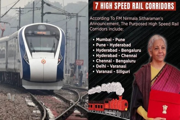 केंद्रीय बजट 2026-27 में रेलवे को बड़ी सौगात : 7 हाई-स्पीड रेल कॉरिडोर बनाने की घोषणा