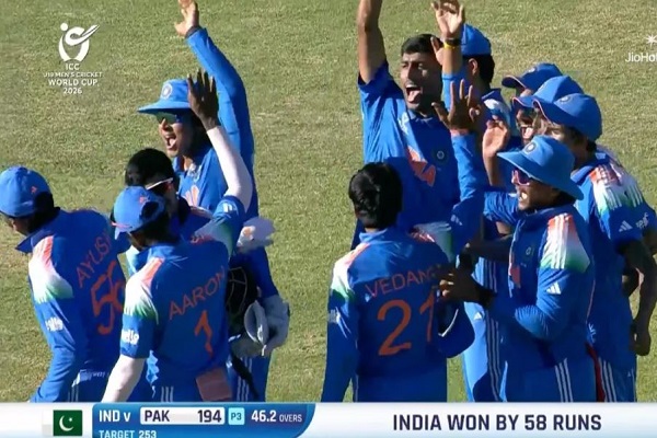 ICC अंडर-19 विश्व कप : भारत को सेमीफाइनल का टिकट, सुपर सिक्स के अंतिम मैच में पाकिस्तान पर बड़ी जीत
