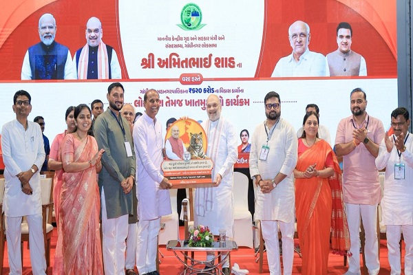 गांधीनगर को सौगात : अमित शाह ने किया 620 करोड़ के विकास कार्यों का लोकार्पण और शिलान्यास