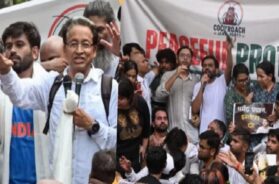 प्रदर्शन में सोनम वांगचुक व अभिजीत दीपके