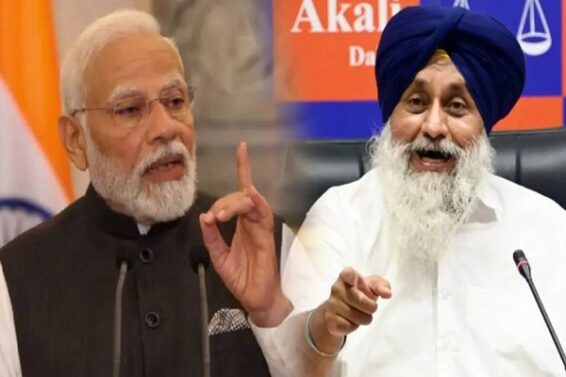सुखबीर बादल व पीएम मोदी की मुलाकात